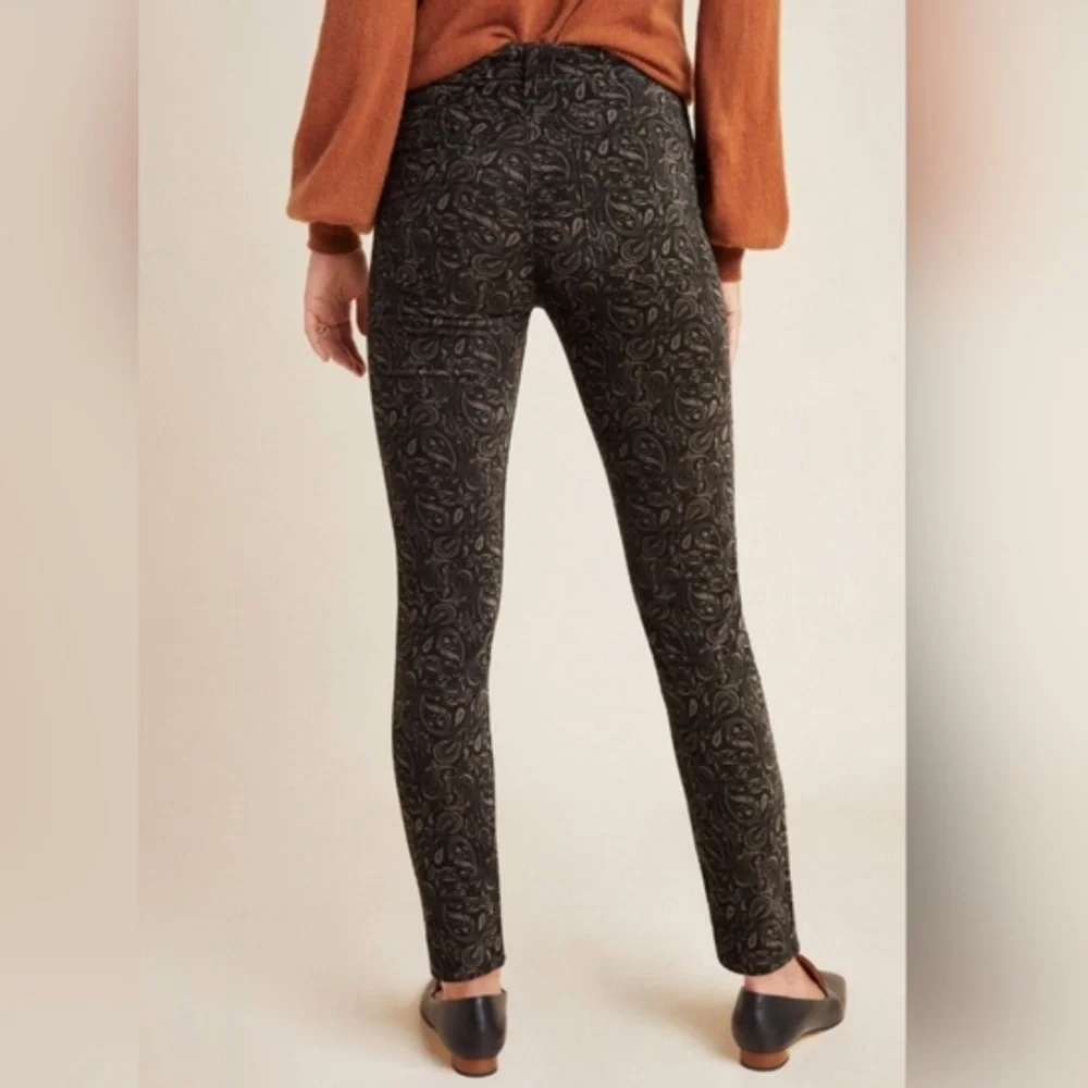 Anthropologie Ag Adriano Goldschmied | Women’s brown velvet paisley pants sz 25P